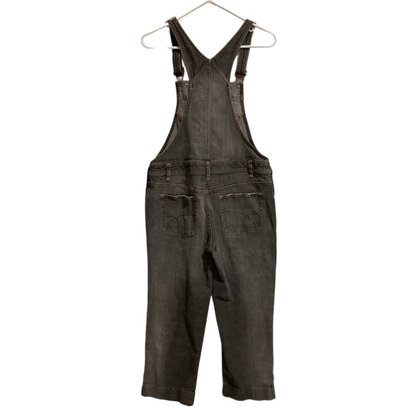 Tommy Hilfiger Black Denim Overalls with Floral and Butterfly Patches Detail - Picture 2 of 12